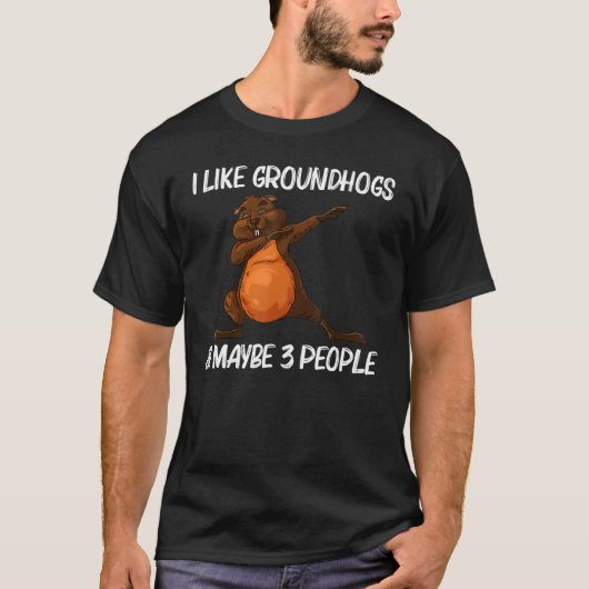 Koel-grondhog voor mannen Vrouwelijke groundhog T-shirt (Voorkant)
