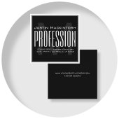 Koel groot modern Initiaal | Zwart-wit Vierkante Visitekaartje