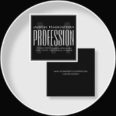 Koel groot modern Initiaal | Zwart-wit Vierkante Visitekaartje