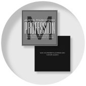 Koel groot modern Initiaal | Zwart-wit Vierkante Visitekaartje