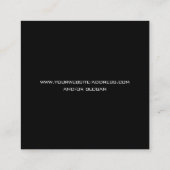 Koel groot modern Initiaal | Zwart-wit Vierkante Visitekaartje (Achterkant)