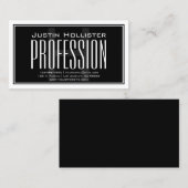 Koel groot modern Initiaal | Zwart-wit Visitekaartje (Voorkant / Achterkant)