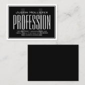 Koel groot modern Initiaal | Zwart-wit Visitekaartje (Voorkant / Achterkant)