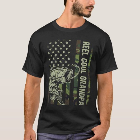 Koel Grootvader Camouflage Amerikaanse Vlag Vaders T-shirt (Voorkant)