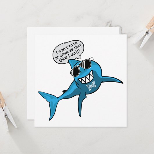 Koel Grote witte haai Kaart (Voorkant / Achterkant in situ)