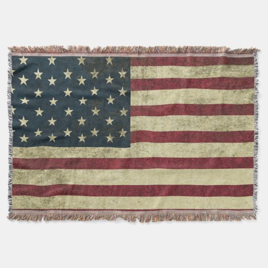 Koel Grunge Amerikaanse Vlag Werpdeken Deken (Voorkant)