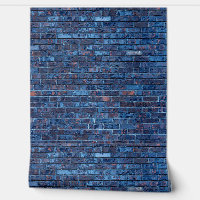 Koel Grunge Blauwe Baksteenprint