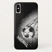 Koel Grunge Football in Gepersonaliseerd Doel Case-Mate iPhone Case (Achterkant)