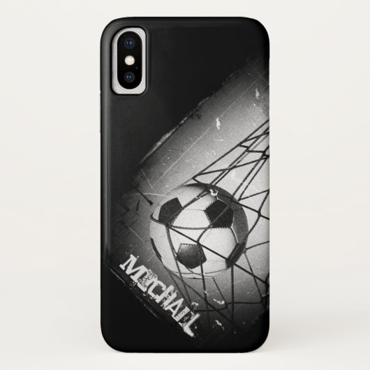 Koel  Grunge Football in Gepersonaliseerd Doel Case-Mate iPhone Case (Achterkant)