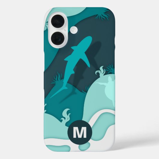 Koel Haaien Abstract Kunst Monogram Case-Mate iPhone Case (Achterkant)