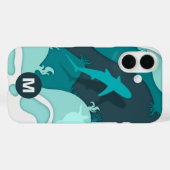 Koel Haaien Abstract Kunst Monogram Case-Mate iPhone Case (Achterkant (horizontaal))