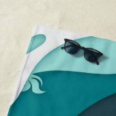 Koel haaien- en schildpad abstract kunstmonogram strandlaken (In situ)