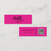 Koel Haarstylist QR Code Roze mini Visitekaartje (Voorkant / Achterkant)