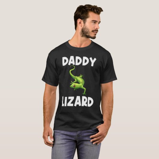 Koel hagedis voor mannen vader Gecko Green Reptile T-shirt (Voorkant volledig)