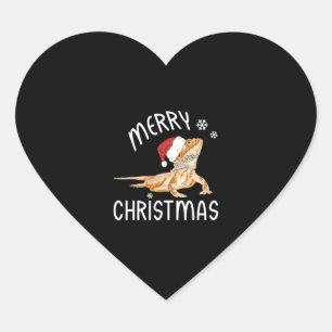 Koel hagedissen met kerstPet Hart Sticker