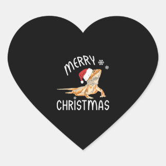 Koel hagedissen met kerstPet Hart Sticker