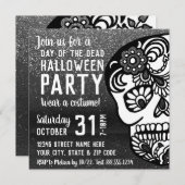 Koel halloween dag van de dode glitter Sugar Skull Kaart (Voorkant / Achterkant)