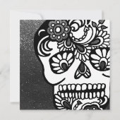 Koel halloween dag van de dode glitter Sugar Skull Kaart (Achterkant)