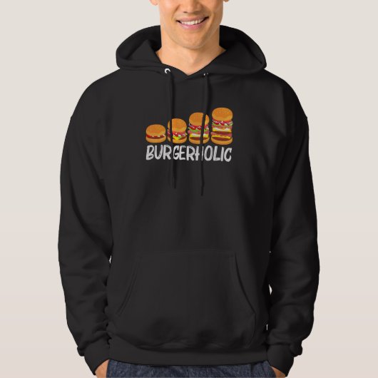 Koel hamburger voor mannen Cheeseburger Fast Foo Hoodie (Voorkant)