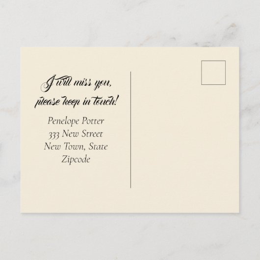 Koel  handbediende Kaart Verplaatsingsaankondiging (Achterkant)