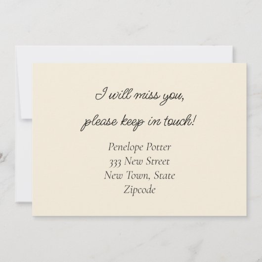 Koel handbediende Kaart Verplaatsingsaankondiging (Achterkant)