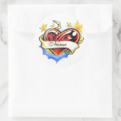 Koel Hart met Naam tattoo sticker (Tas)