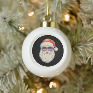 Koel heilig gezicht Retro Kerst Zonnebril Kerstmis Keramische Bal Ornament