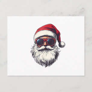 Koel heilig Kerstman gezicht retro zonnebril Kerst Informatiekaartje