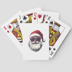 Koel heilig Kerstman gezicht retro zonnebril Kerst Pokerkaarten