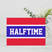 Koel helder blauw rood sport HALFTIME strepen teks (Staand voorkant)
