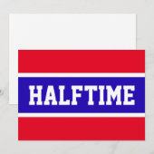 Koel helder blauw rood sport HALFTIME strepen teks (Voorkant / Achterkant)