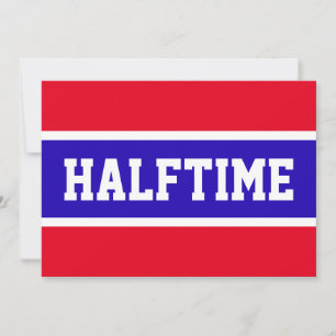 Koel helder blauw rood sport HALFTIME strepen teks