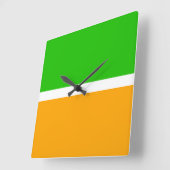 Koel Helder Lime Groen Gouden Geel Kleurenblok Vierkante Klok (Hoek)