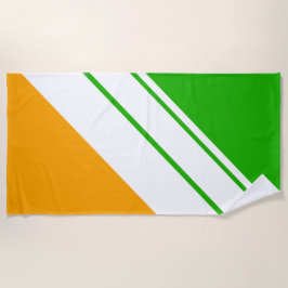 Koel helder limoen citroen diagonaal witte strepen strandlaken