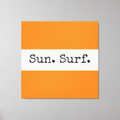 Koel Helderheid Oranje witte strepen Sun Surf Teks Canvas Afdruk (Voorkant)