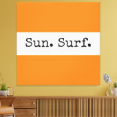 Koel Helderheid Oranje witte strepen Sun Surf Teks Canvas Afdruk (Insitu (Woonkamer))