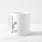 Koel hert met een snowboard koffiemok (Voorkant links)