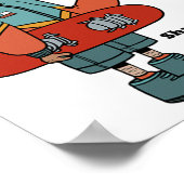 Koel hert met een snowboard poster (Hoek)