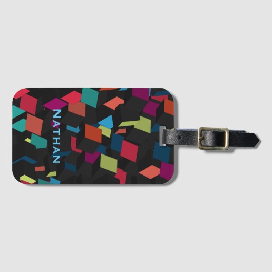 Koel het Abstracte Geometrische Bebouwingspatroon  Bagagelabel (Voorkant (horizontaal))