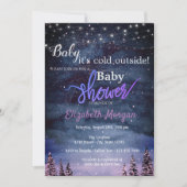 Koel Het is koud buiten, winterbos Baby shower Kaart (Voorkant)