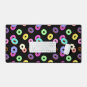 Koel het kleurrijke donuterpatroon zwart bureaumat (Keyboard & Muis)