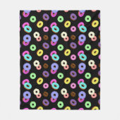 Koel het kleurrijke donuterpatroon zwart fleece deken (Voorkant)