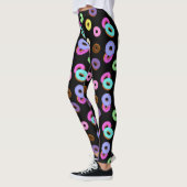 Koel het kleurrijke donuterpatroon zwart leggings (Links)