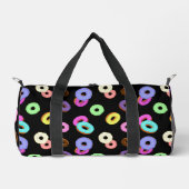 Koel het kleurrijke donuterpatroon zwart plunjezak (Voorkant)