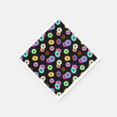 Koel het kleurrijke donuterpatroon zwart servet (Hoek)