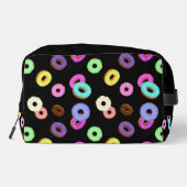 Koel het kleurrijke donuterpatroon zwart toilettasje (Achterkant)