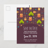 Koel het Patroon van de Camping Outdoorsy sparen d Briefkaart (Voorkant / Achterkant)