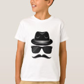Koel Hipster met snor, pet en zonnebrillen T-shirt (Voorkant)