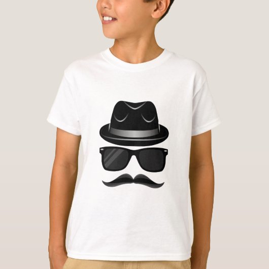 Koel Hipster met snor, pet en zonnebrillen T-shirt (Voorkant)