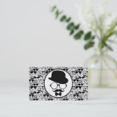 Koel hipster omringd door eierassen visitekaartje (Staand voorkant)